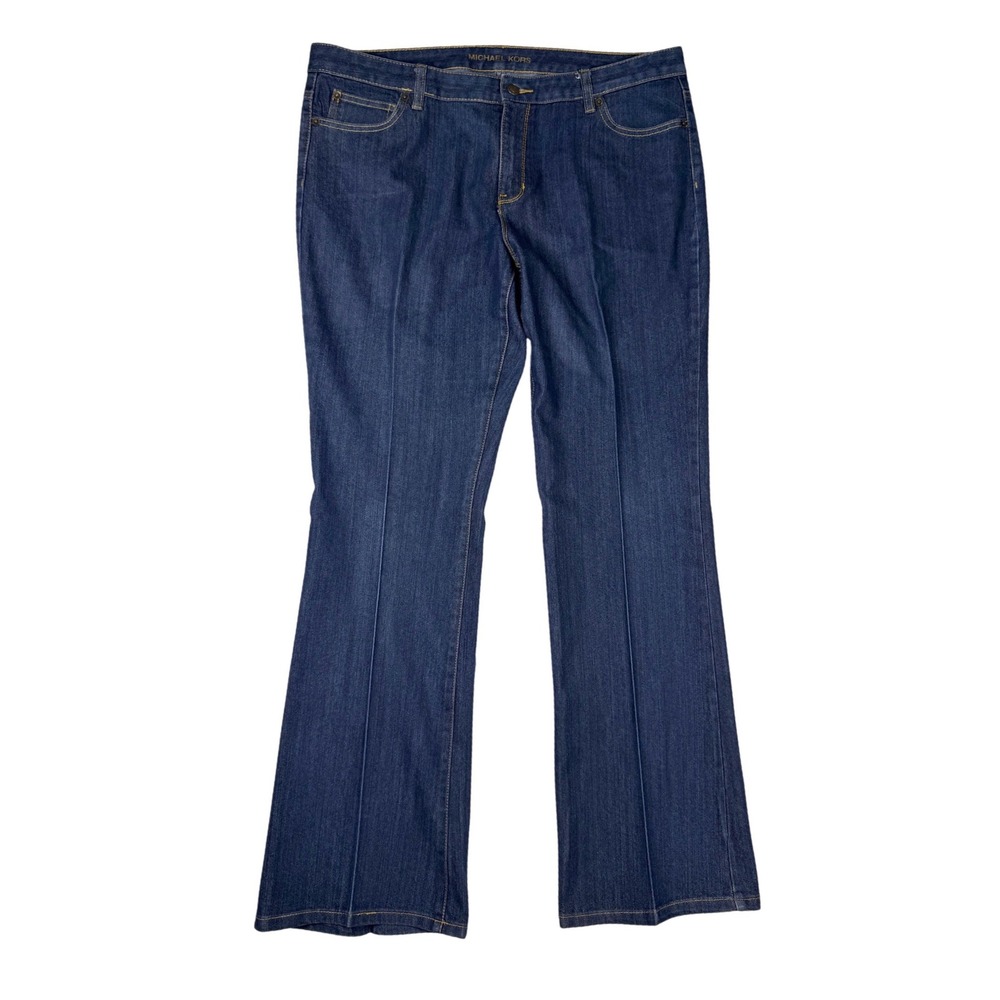 Michael Kors Bootcut Jeans Womens 16 Blue NEW Dark‎ Wash Stretch Denim